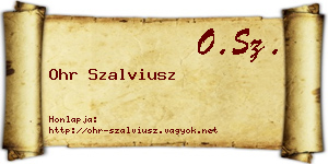 Ohr Szalviusz névjegykártya